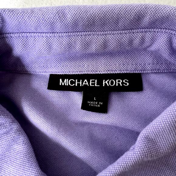 Michael Kors Purple Short Sleeve Polo Shirt - Picture 3 of 5